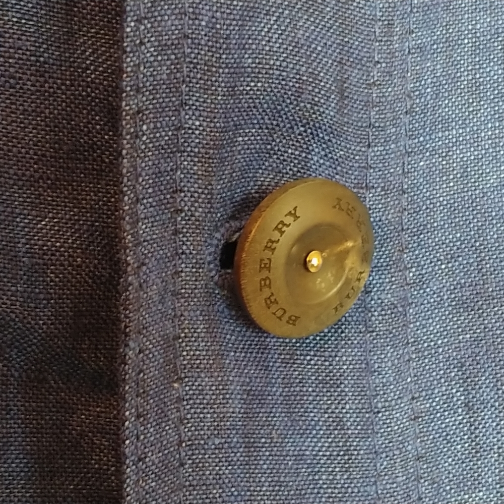 New Burberry linen Workwear jacket men's blue nwot - Picture 4 of 6